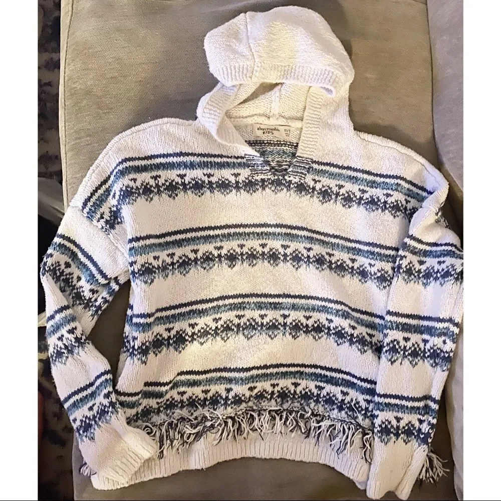 ✨4xHP✨Abercrombie Kids Girls Knit Fringed Sweater✨